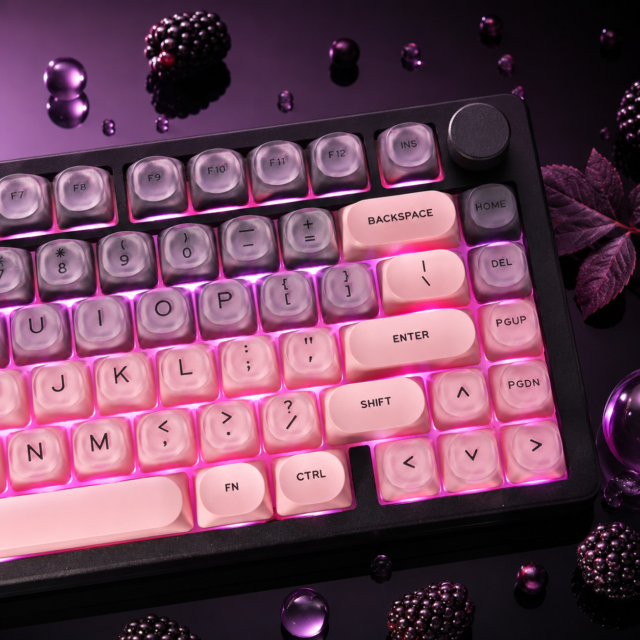 Gaming Accessories Aesthetic - Set Tutup Tombol Kristal Gradasi Hitam