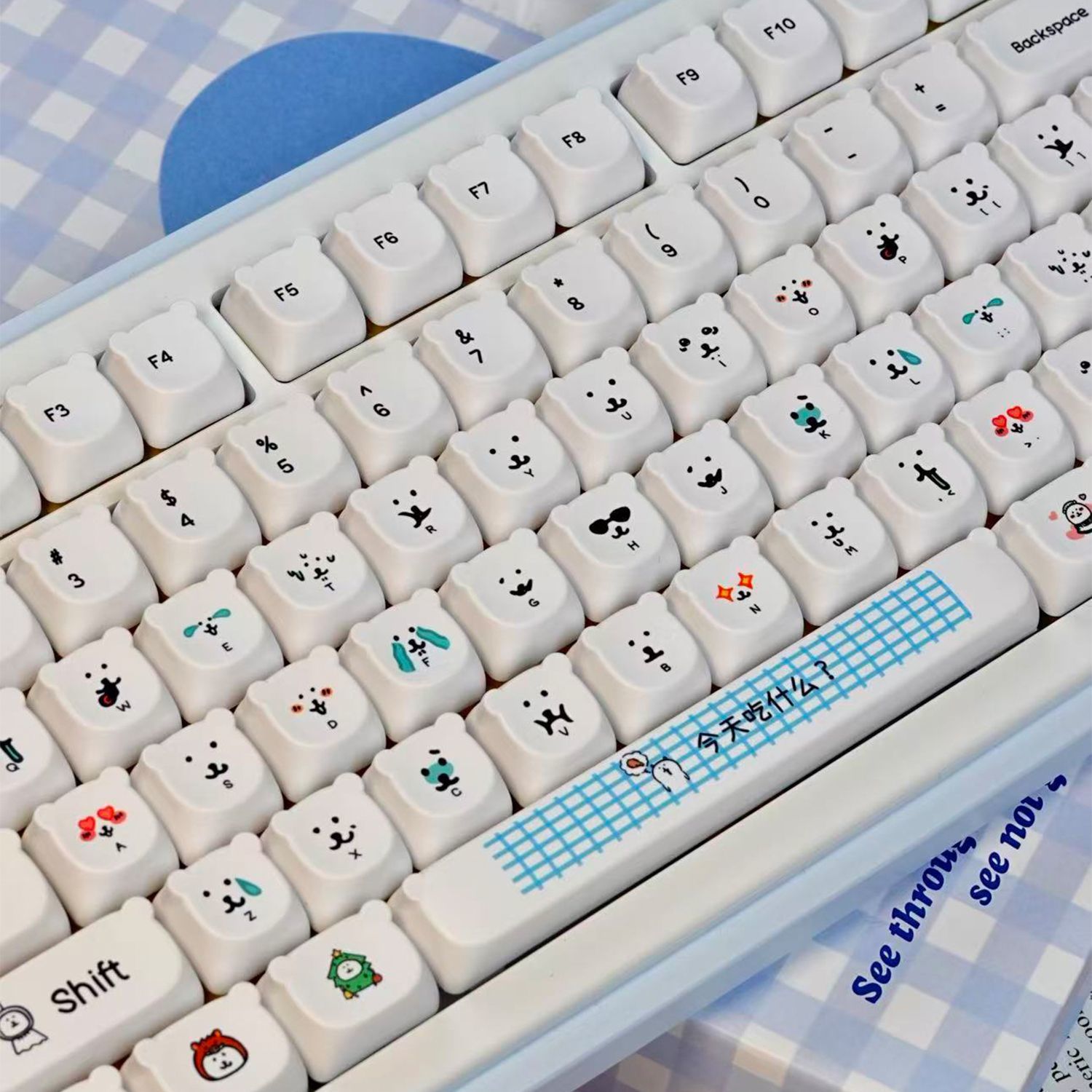 Keycap PBT Beruang Kartun Lucu - Gaming Accessories Aesthetic ulasan dan harga