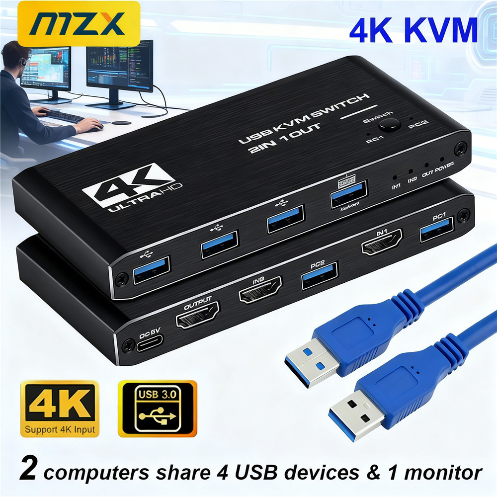 KVM Switch 4K 60Hz Switcher US - Gaming Accessories Rack ulasan dan harga