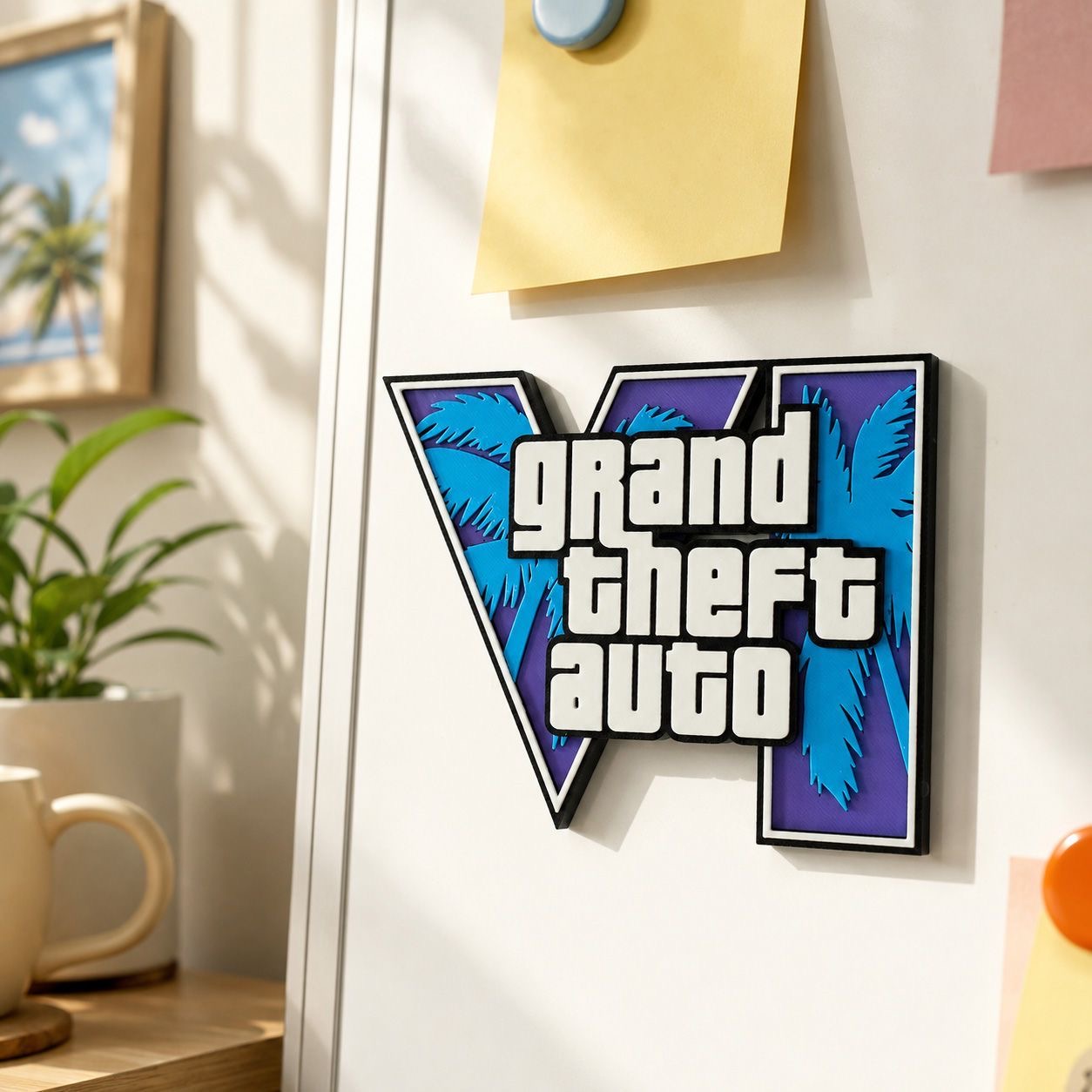 Stiker Magnet Kulkas Logo GTA6 - Gaming Accessories For Room ulasan dan harga