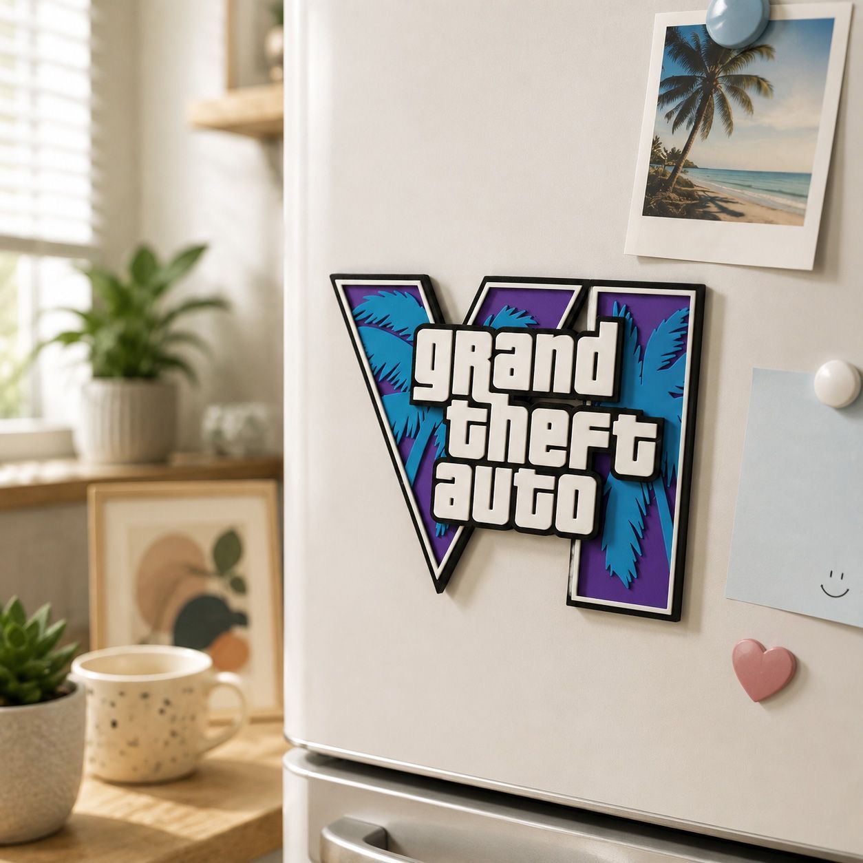 Stiker Magnet Kulkas Logo GTA6 - Gaming Accessories For Room ulasan dan harga